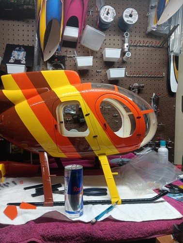 Fuselage Hélicoptère RC échelle 500 - Modèle Militaire UH-1D (Huey) - Peint, Prêt à Monter