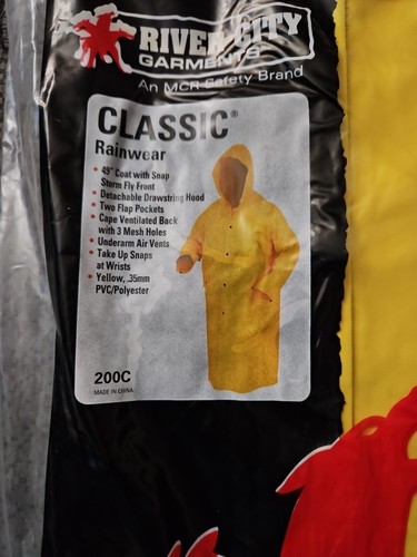 River City Garments Classic Style 49" Pvc High Vis Raincoat- Medium