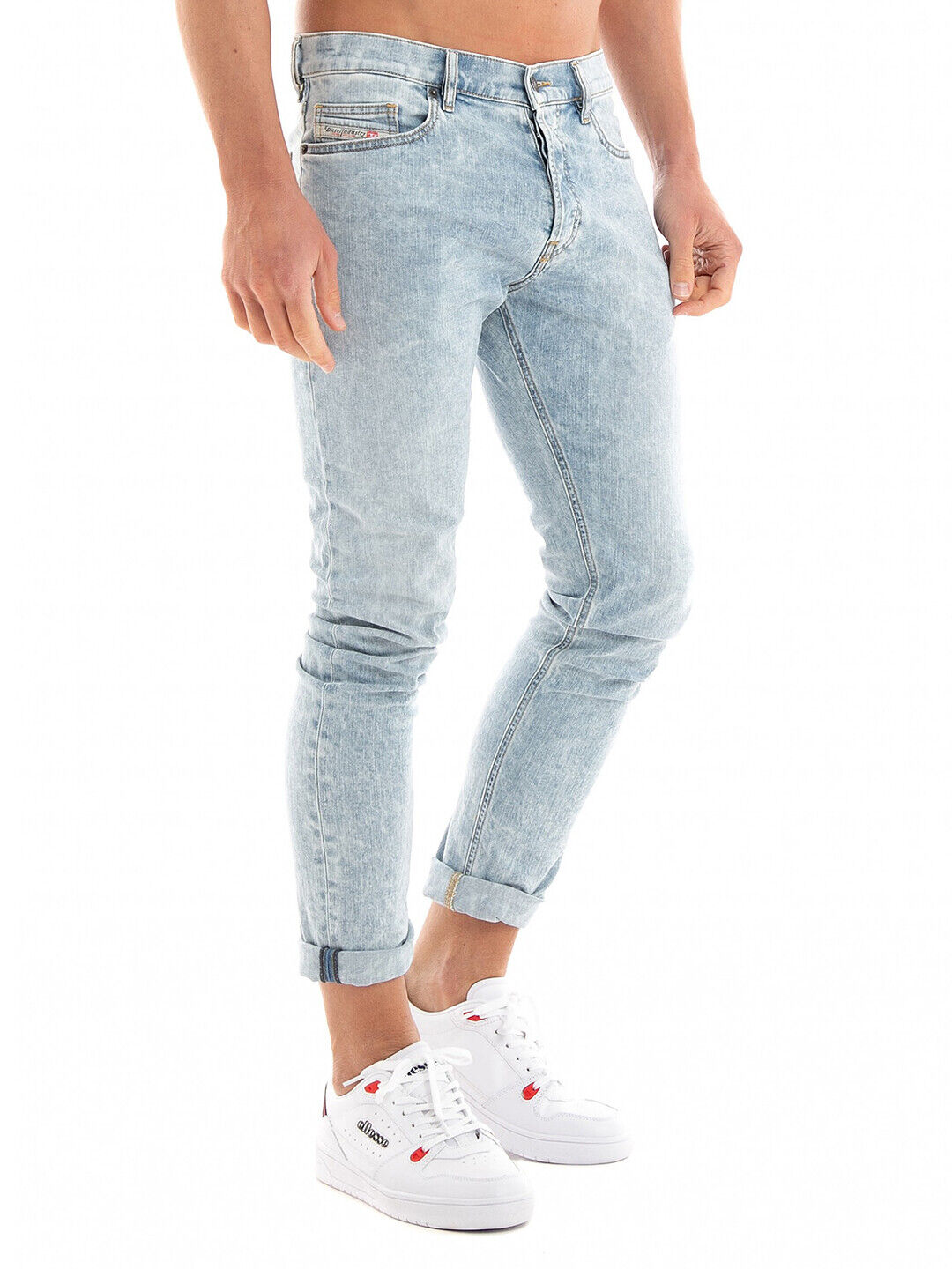 Diesel - Mens Low Rise Slim Fit Stretch Jeans Light Blue - D Diesel - Mens Low Rise Slim Fit Stretch Jeans Light Blue - D
