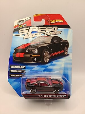 Hot Wheels Speed Machines '07 Ford Shelby GT 500 Black W/ Red Stripes