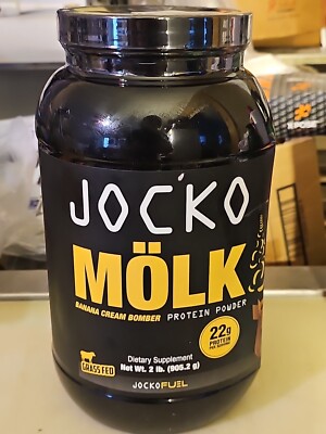 Jocko MOLK Banana Cream Whey Casein 4 Protein Blend Powder 2 Lb Enzymes