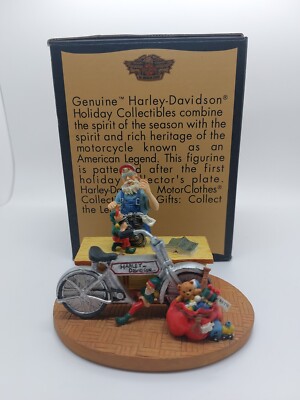 NIB 1997 Harley Davidson Holiday Collectible ''Santa's Workshop'' Figurine