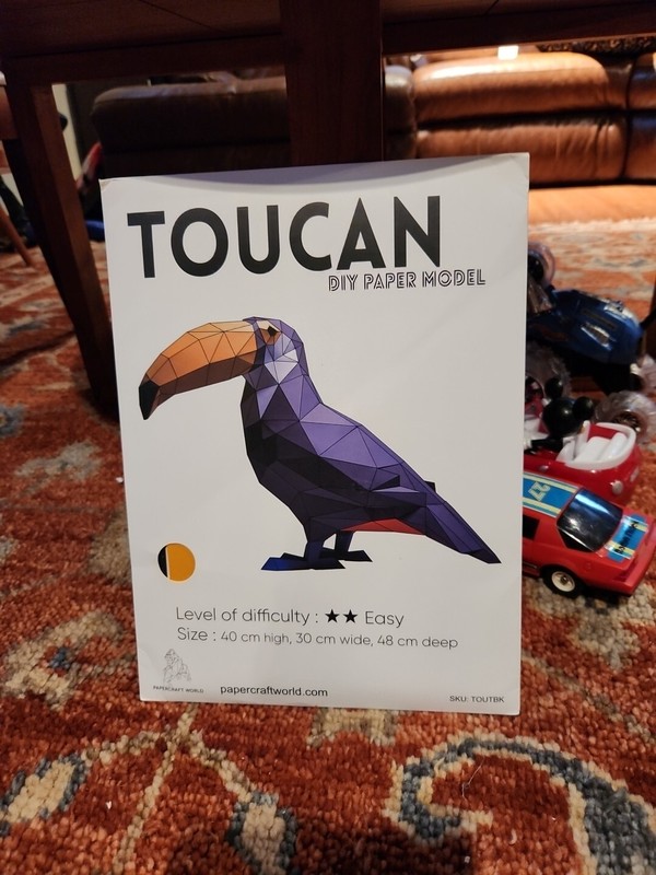 3D Toucan DIY Paper Model Animal Sculpture Papercraft World Craft