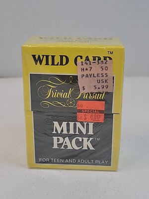 Vintage 1987 Trivial Pursuit Mini Pack WILD CARD Trivia Game Cards set