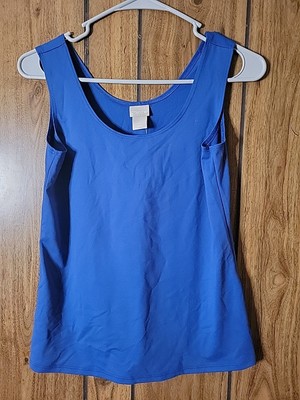 Chicos Size 0 NWT Contemporary Microfiber Tank Top Modern Duchess Blue NWT 