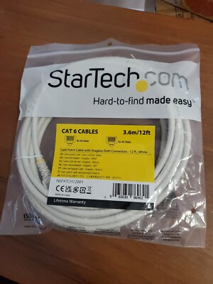StarTech.com 12ft CAT6 Ethernet Cable 6 RJ 45 Connectors
