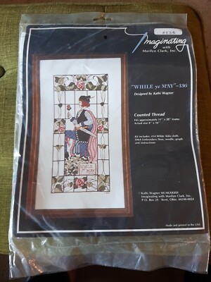 While Ye May Cross Stitch Kit Stained Glass Look Unworked 8x16