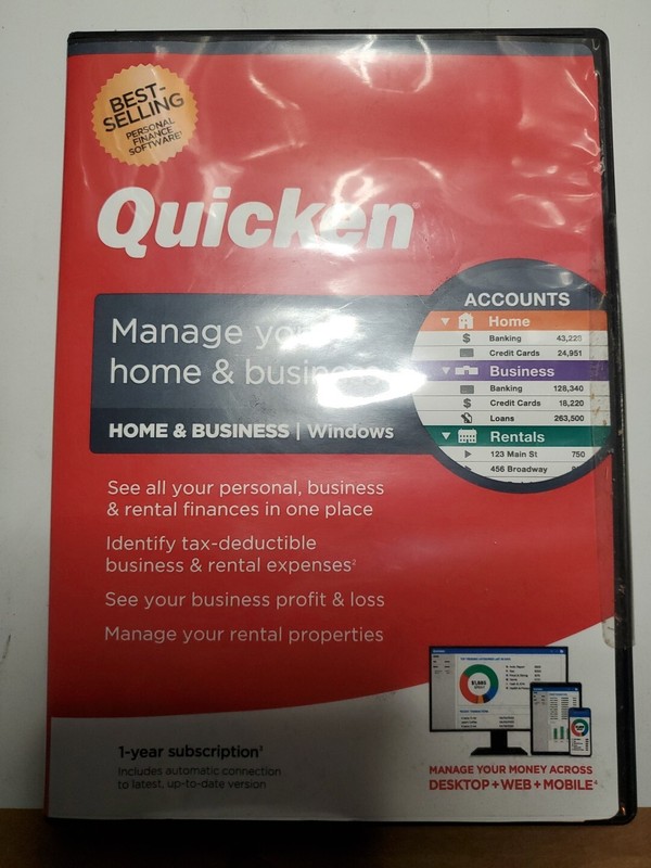 Quicken Home & Business Personal Finance Manager - 1 Year