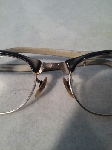 EYE GLASSES: ART CRAFT Frames black/silver/white Marble-look 4 - 5-1/4, VINTAGE