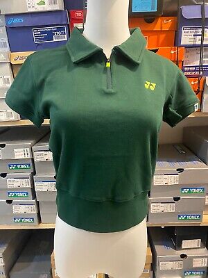 YONEX 23SS Women's Crop Collar Tennis T-Shirts Green [85/US:XXS] NWT 235TS014F