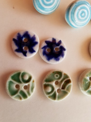 Vtg 90's hand made Ceramic Button lot of 20