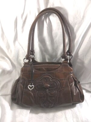 VTG Brighton KATARINA U054710 Brown Leather Shoulder Handbag Purse USED