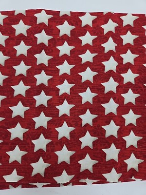 America The Beautiful Fabric Red Stars Cotton By Henry Glass Yard Patriotic 1 YD