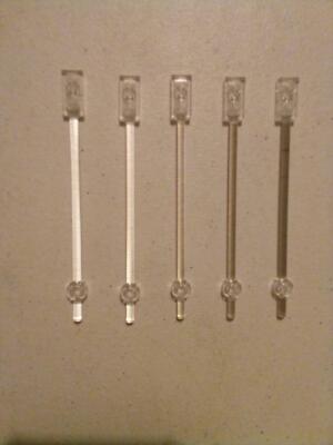 5X NEW LEGO 42445 Trans Clear Bar 12L 1 X 2 Plate End Solid Studs Round End