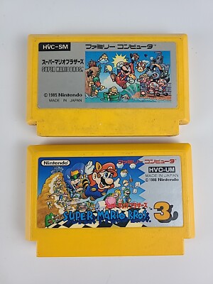 LOT OF 2: SUPER MARIO BROS 1 AND 3 | NINTENDO Famicom Japan Import - US SELLER