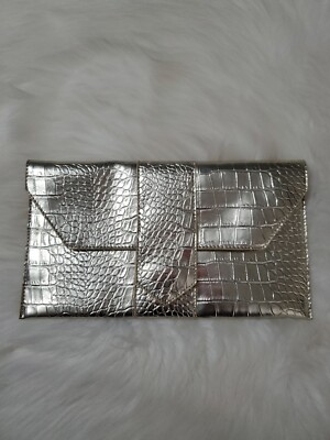 JJ Winters Gold Metallic Envelope Clutch NWT