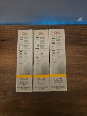Wella COLOR CHARM (5G / 435) Permanent Gel Hair Color ~ Lot of 3 Tubes ~2 oz.!!