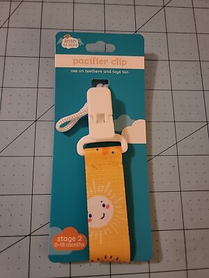 Angel Of Mine Brand: Yellow & White Pacifier Clip With Suns, New & Free Shipping