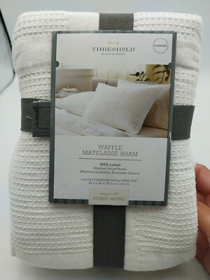 Threshold  Studio Macgee Waffle Matelasse 100% Cotton White Standard/Queen
