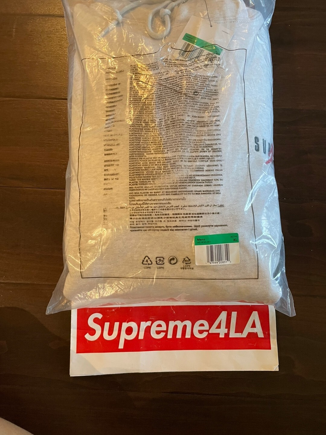 Pre-owned Supreme Jordan Hooded Sweatshirt Ash Grey Xl In Hand In Gray