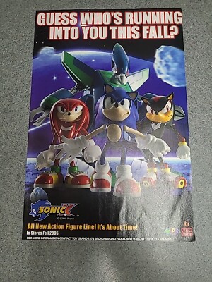 Sonic X Action Figures Knuckles Shadow Print Ad 2005 7x10 Great To Frame 