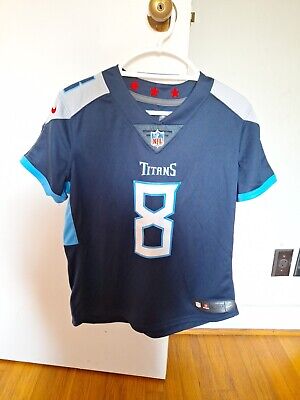 Tennessee Titans #8 Marcus Mariota Nike Jersey Men's L Blue NFL Football