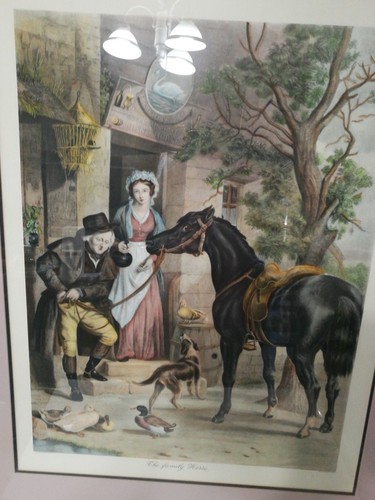 large  painting by  Edwin Douglass ,ediz 148/2 family horse h 41 1/2