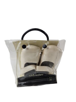New Old Soles Royal T-Strap Leather Closed Toe White Baby Shoes Size 9-12Months.