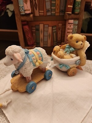 Cherished Teddies Brooke Arriving With Love And Care 302686 Baby Sheep Carriage 