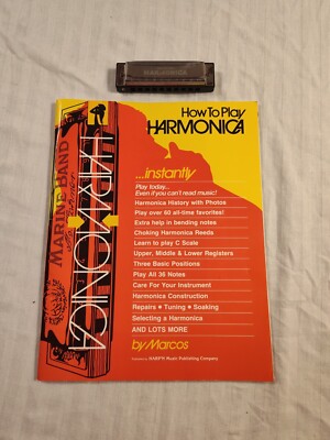 How To Play The Harmonica Book With An Harmonica By Marcos 1985