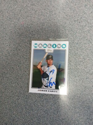 Jorge Cantu Signed In Person 2008 Topps Marlins Card A I