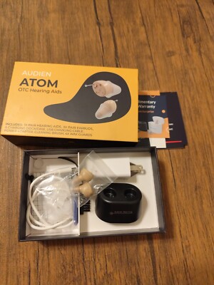 Audien ATOM Rechargeable Hearing Amplifier to Aid Assist OTC Hearing Charger