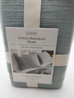 Threshold Cotton Matelasse Sham Green Standard/Queen 