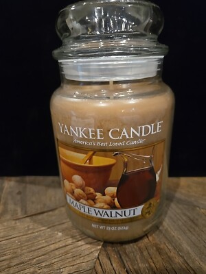 Yankee Candle Maple Walnut Large 22oz Jar  Retired NEW HTF FREE SHIPPING