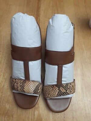 Trotters Larissa Open Toe Sling Back Heeled Sandals Size 8.5W  Leather 