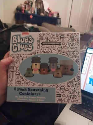 Blue's Clues 6 PACK SEASONING CONTAINERS Mr. Salt  & Mrs. Pepper  AND MORE!! NIP