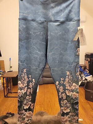 (EVCR) Evolution &Creation (L) Yoga Workout Capri Leggings Pants  Wide Waistband