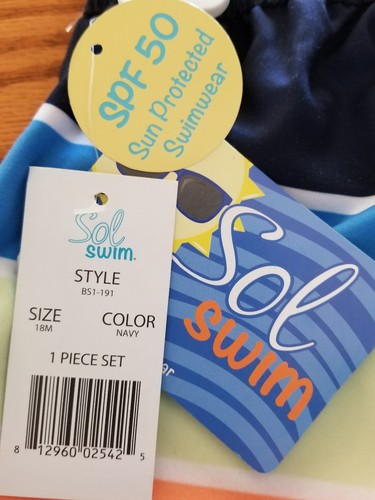 SOL SWIM INFANT BABY BOY SWIM TRUNKS BOARD SHORTS size 18M