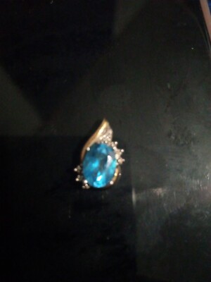 Alwand Vahan Enhancer 10K Sterling Blue Topaz Diamond TearDrop