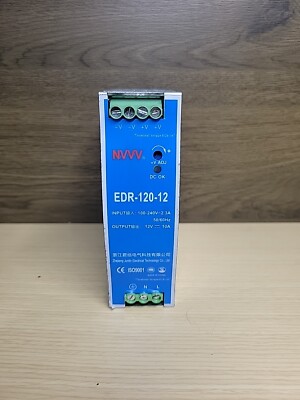NVVV EDR-120-12 120W 12VDC 10Amp Industrial DIN Rail Power Supplies (12V 120W)