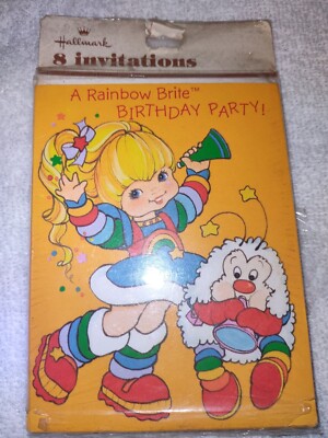 vintage Rainbow Brite invitations by Hallmark from 1983