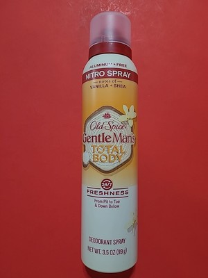 Old Spice GentleMan's Total Body Vanilla +Shea Aluminum Free Deodorant Spray 