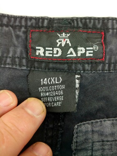 Red Ape Shorts Size 14 boys Large Cargo Black
