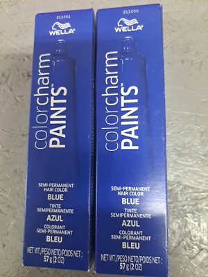2 Wella  Color Charm Paints Tube Blue 2 oz Semi Permanent Hair color