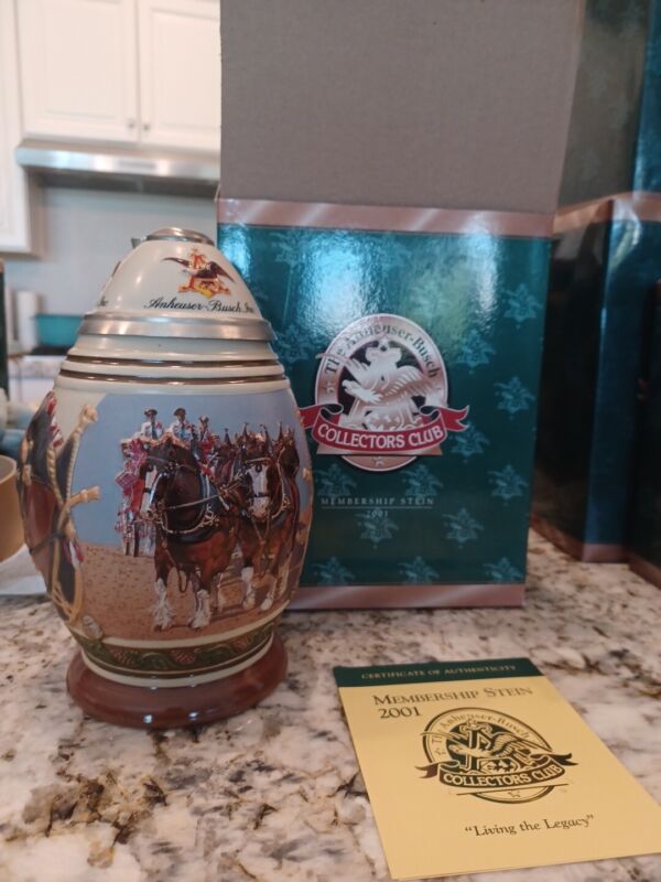 Anheuser Busch Membership Stein 2001 Living The Legacy Collectors Club 