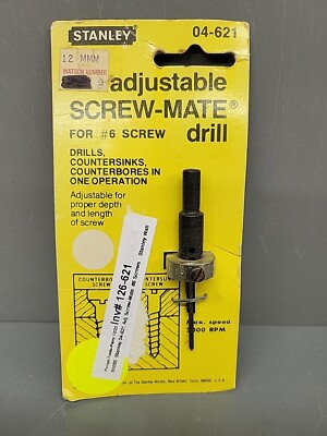 Stanley 04-621 Adjustable Screw-Mate #6 Screws No. 6 New USA
