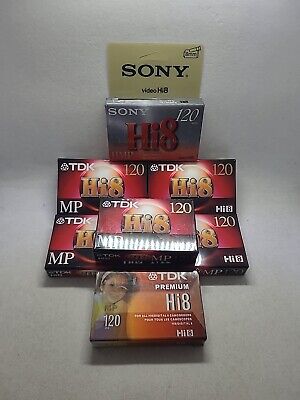 LOT OF 7 (6) TDK (1) SONY Hi8 VIDEO CASSETTE TAPES MP120 CAMCORDER NEW SEALED