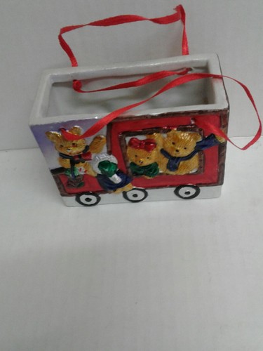 Painted Ceramic Teddy Bear Decoration