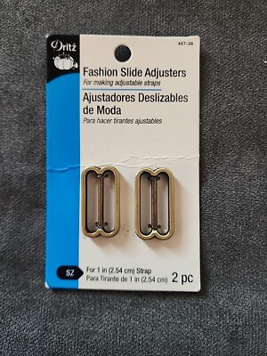 Dritz Fashion Slide Adjusters For 1'' Strap 2/Pkg-Antique Brass, 457-38