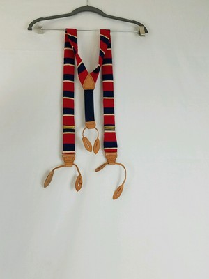 Bill Blass suspender tab blue red yellow 